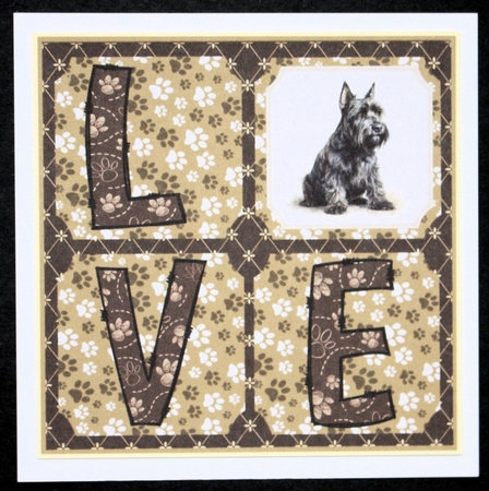 LOVE Scottish terrier card front 6 by Marion Kimberley-Scott