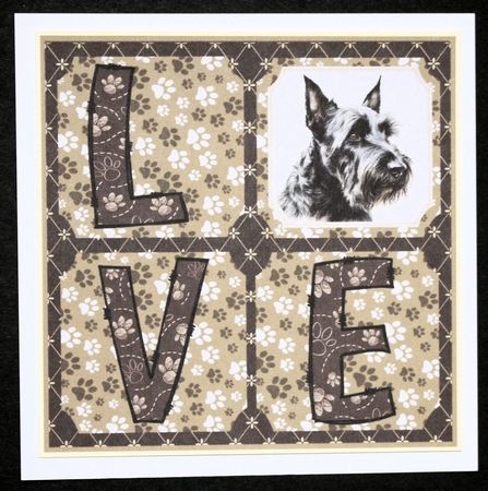 LOVE Scottish terrier card front 10 by Marion Kimberley-Scott