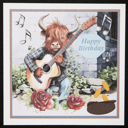 Highland Busker card front 11 by Marion Kimberley-Scott