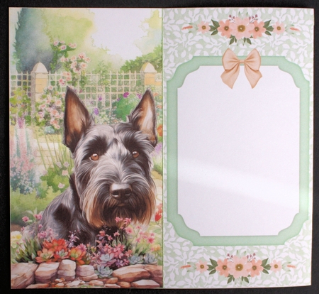 Scottish terrier in garden money/voucher wallet 4 by Marion Kimberley-Scott