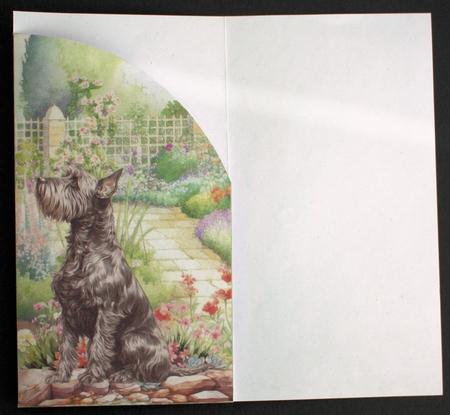 Scottish terrier in garden money/voucher wallet (with verse)5 by Marion Kimberley-Scott