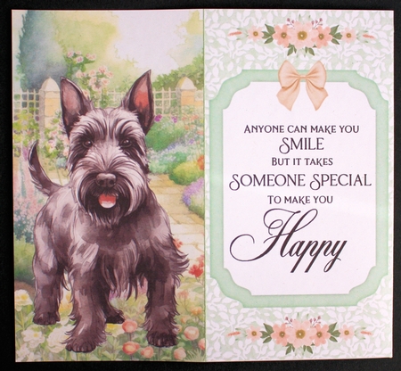 Scottish terrier in garden money/voucher wallet (with verse)6 by Marion Kimberley-Scott