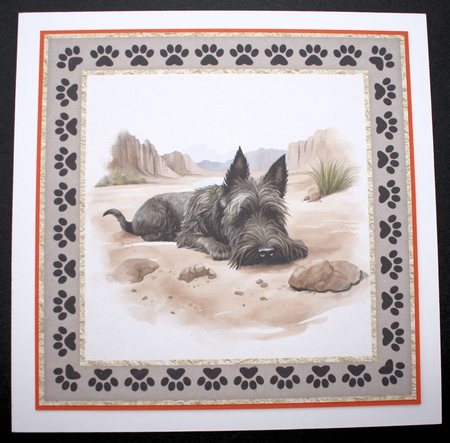 3 Desert Scottish terrier card fronts/toppers 11 by Marion Kimberley-Scott