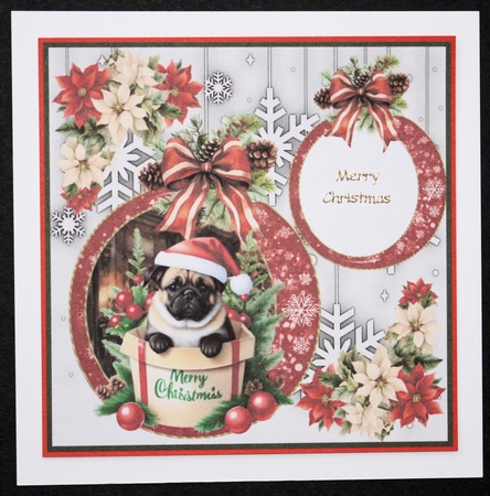 Snowflake Christmas pup card front 11 by Marion Kimberley-Scott