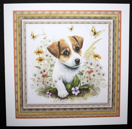 8x8 Mini Kit, Gorgeous Jack Russel and Butterflys by Marion Kimberley-Scott
