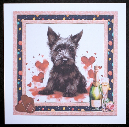 Framed Scottish terrier Birthday Card front 8 by Marion Kimberley-Scott