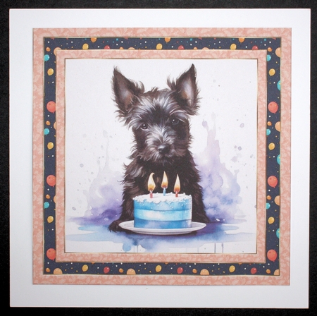 Framed Scottish terrier Birthday Card front 10 by Marion Kimberley-Scott