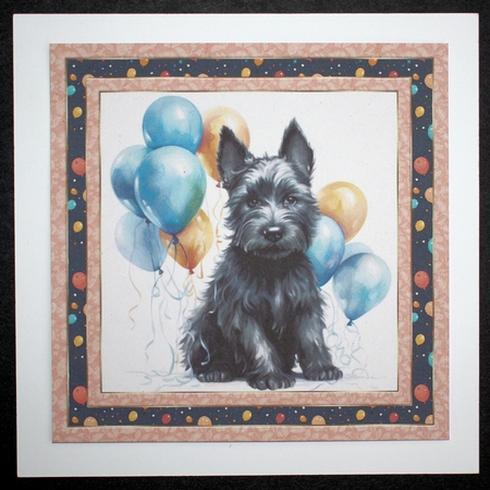 Framed Scottish terrier Birthday Card front 12 by Marion Kimberley-Scott