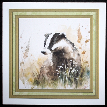 Floral badger card front 10 by Marion Kimberley-Scott
