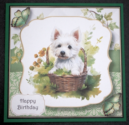 Watercolour Puppy In A Basket 1 Multi Topper Kit by Marion Kimberley-Scott