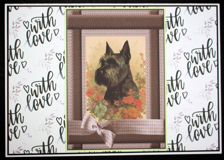 2 Vintage floral Scottish terrier card fronts 3 by Marion Kimberley-Scott