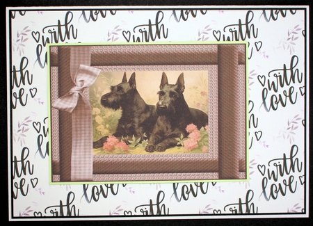 2 Vintage floral Scottish terrier card fronts 6 by Marion Kimberley-Scott