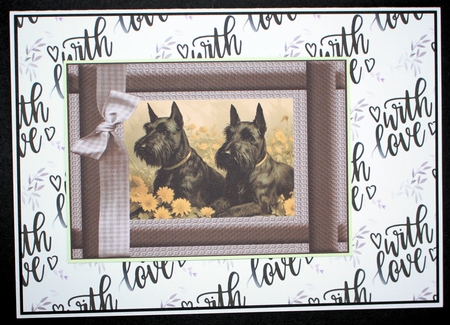 2 Vintage floral Scottish terrier card fronts 8 by Marion Kimberley-Scott