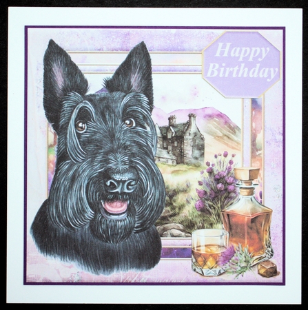 Framed Scottish dogs card front by Marion Kimberley-Scott