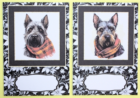 2 Tartan scarf Scottish terrier notelets 5 by Marion Kimberley-Scott