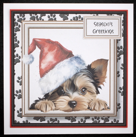 Peeking Christmas Dog Set 4 Multi Topper Kit by Marion Kimberley-Scott
