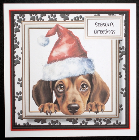 Peeking Christmas Dog Set 5 Multi Topper Kit by Marion Kimberley-Scott