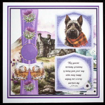 2 Panel Scottish terrier with scarf card front 5 by Marion Kimberley-Scott