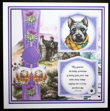 2 Panel Scottish terrier with scarf card front 6 by Marion Kimberley-Scott