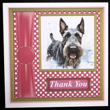 Its all about the splash Scottish terrier card front 9 by Marion Kimberley-Scott