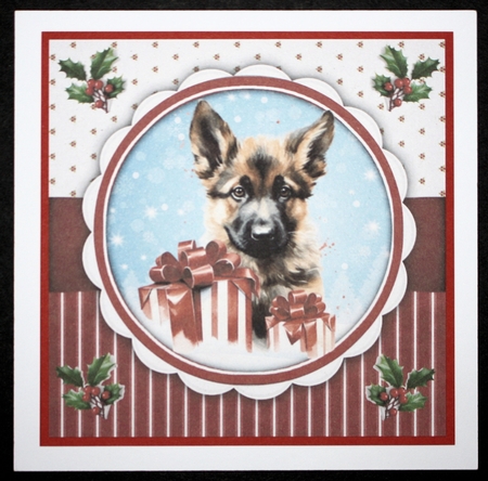 20 , A5 Toppers Of Beautiful Christmas Dogs With 2 Inserts by Marion Kimberley-Scott