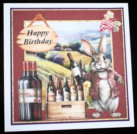 Wine bunny card front 3 by Marion Kimberley-Scott