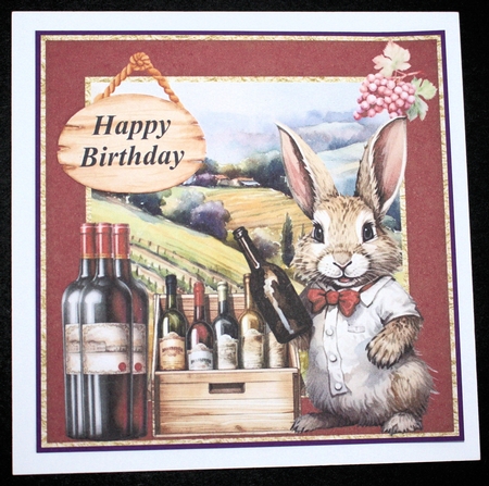 Wine bunny card front 4 by Marion Kimberley-Scott