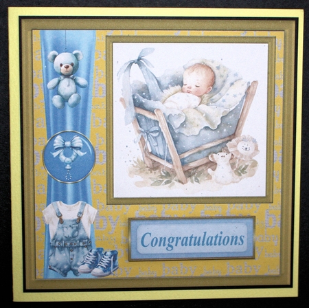 Baby boy card front by Marion Kimberley-Scott