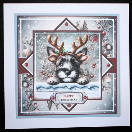 Cute Christmas Peeking Dogs 02 Mini Page Kit by Marion Kimberley-Scott