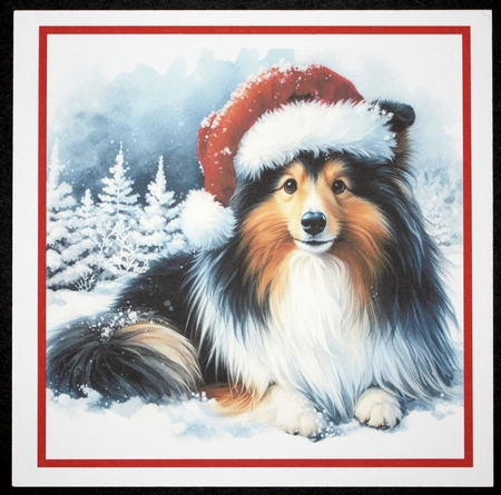 Santa Hat Dogs 5 by Marion Kimberley-Scott
