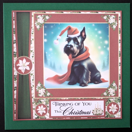 Holly and berries Christmas Scottish terrier card front 10 by Marion Kimberley-Scott