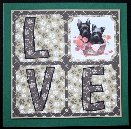 LOVE Scottish terrier card front N1 by Marion Kimberley-Scott