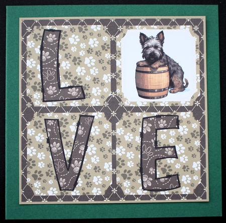 LOVE Scottish terrier card front N6 by Marion Kimberley-Scott
