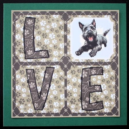 LOVE Scottish terrier card front N8 by Marion Kimberley-Scott