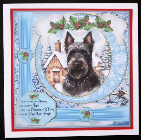 Winter scene pup card front 3 by Marion Kimberley-Scott