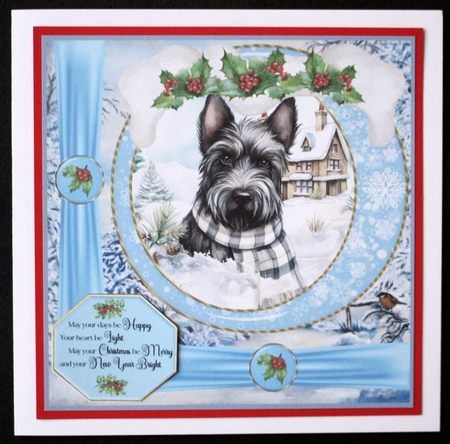 Winter scene pup card front 4 by Marion Kimberley-Scott