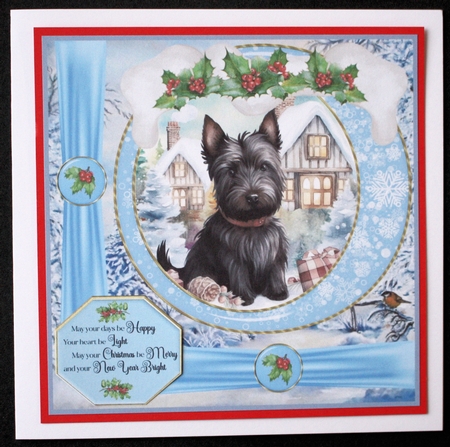 Winter scene pup card front 6 by Marion Kimberley-Scott