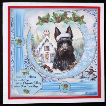 Winter scene pup card front 7 by Marion Kimberley-Scott