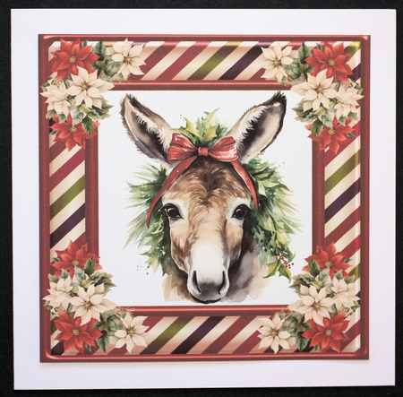 Christmas donkey card front 1 by Marion Kimberley-Scott