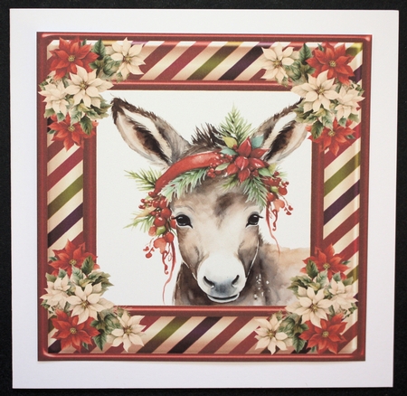 Christmas donkey card front 2 by Marion Kimberley-Scott