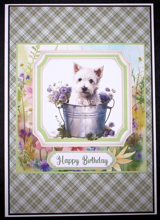 Cute floral Westie card front 4 by Marion Kimberley-Scott