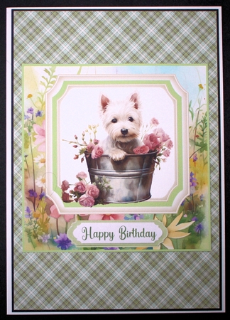 Cute floral Westie card front 5 by Marion Kimberley-Scott