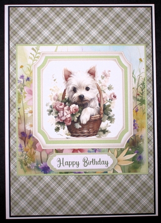 Cute floral Westie card front 6 by Marion Kimberley-Scott
