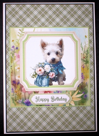 Cute floral Westie card front 7 by Marion Kimberley-Scott