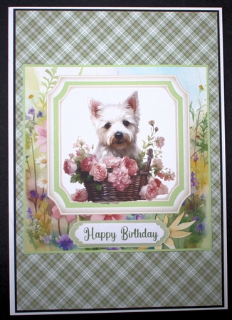 Cute floral Westie card front 8 by Marion Kimberley-Scott