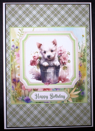 Cute floral Westie card front 9 by Marion Kimberley-Scott
