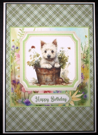 Cute floral Westie card front 10 by Marion Kimberley-Scott