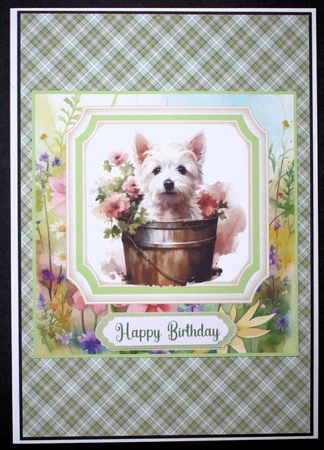 Cute floral Westie card front 11 by Marion Kimberley-Scott