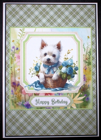 Cute floral Westie card front 12 by Marion Kimberley-Scott