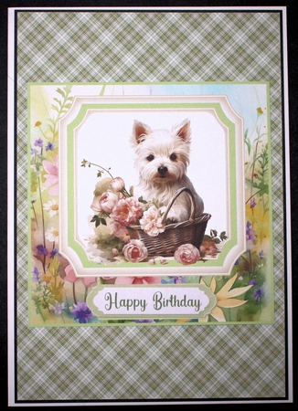 Cute floral Westie card front 14 by Marion Kimberley-Scott